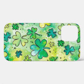 Handgeschilderd shamrock-patroon met watercolo Case-Mate iPhone case (Achterkant (horizontaal))