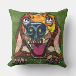 handgeschilderd Sierkussen van beagle
