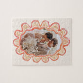 Handgeschilderd sinaasappel geschulpte ovale foto legpuzzel (Horizontaal)