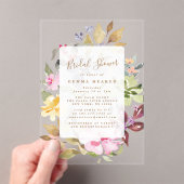 Handgeschilderd Spring Floral Vrijgezellenfeest Acryl Uitnodigingen (Insitu (Draagbaar))