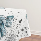 Handgeschilderd stalen blauw tafelkleed (Voorbeeld)