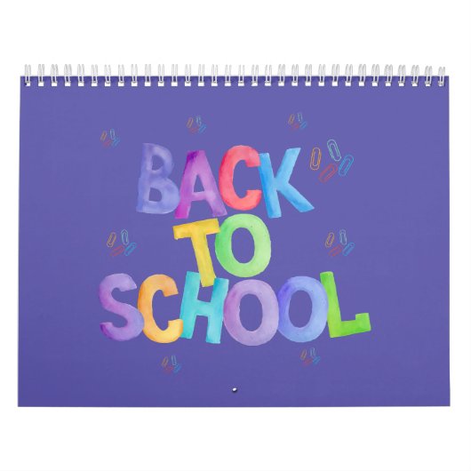Handgeschilderd terug naar school waterverf ontwer kalender (Hoes)
