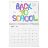 Handgeschilderd terug naar school waterverf ontwer kalender (Mar 2027)