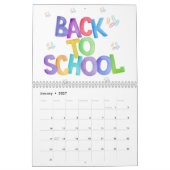 Handgeschilderd terug naar school waterverf ontwer kalender (Jan 2027)