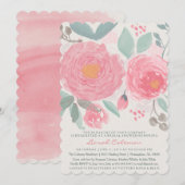 Handgeschilderd waterverf, bruin of baby shower kaart (Voorkant / Achterkant)