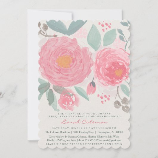 Handgeschilderd waterverf, bruin of baby shower kaart (Voorkant)