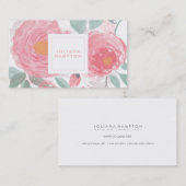 Handgeschilderd waterverf floreel visitekaartje (Voorkant / Achterkant)