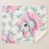 Handgeschilderd waterverf patroon met koala tropic sherpa deken (Voorkant (horizontaal))