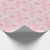 Handgeschilderd Waterverf Roos HAPPY BIRTHDAY cade Cadeaupapier (Hoek)