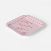 Handgeschilderd Waterverf Roos HAPPY BIRTHDAY Papieren Bordje (Gebogen)