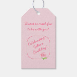 Handgeschilderd Waterverf Roos VERJAARDAG Cadeaulabel