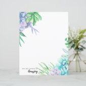 Handgeschilderd Waterverf Succulent Papier (Staand voorkant)