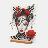 Handgeschilderd "Zebra Woman" - Award-winnende Pop Acryl Bord (Hoek)