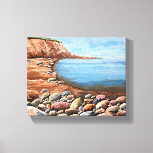 Handgeschilderd Zee Scape Canvas Afdruk (Voorkant)