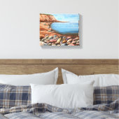 Handgeschilderd Zee Scape Canvas Afdruk (Insitu (Slaapkamer))