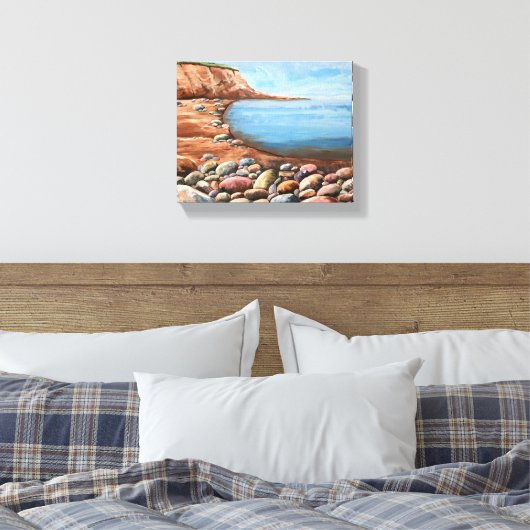 Handgeschilderd Zee Scape Canvas Afdruk (Insitu (Slaapkamer))