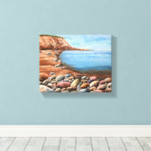 Handgeschilderd Zee Scape Canvas Afdruk (Insitu (Houten vloer))