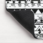 Handgeschilderd zwart wit waterverf aztec patroon muismat (Hoek)