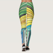 Handgeschilderde Abstracte boom en geometrie ontwe Leggings (Achterkant)