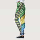Handgeschilderde Abstracte boom en geometrie ontwe Leggings (Links)