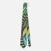 Handgeschilderde Abstracte boom en geometrie ontwe Stropdas (Voorkant)