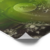 Handgeschilderde Abstracte Kunst Geel en Groen Poster (Hoek)