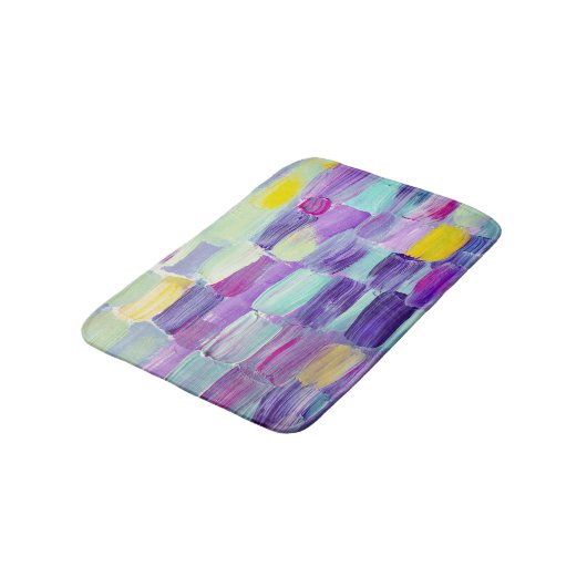 Handgeschilderde Abstracte kunstachtergrond Badmat (Gekanteld)