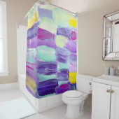 Handgeschilderde Abstracte kunstachtergrond Douchegordijn (In situ)