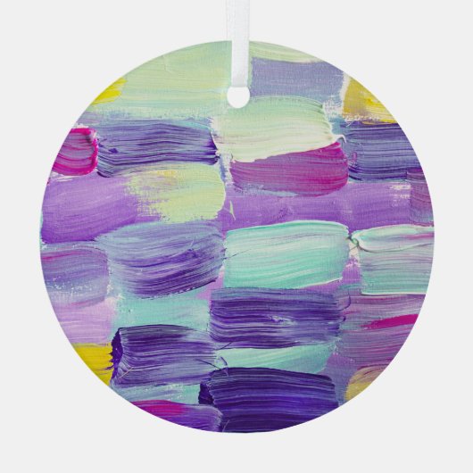 Handgeschilderde Abstracte kunstachtergrond Glas Ornament (Achterkant)