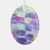 Handgeschilderde Abstracte kunstachtergrond Glas Ornament (Voorkant links)