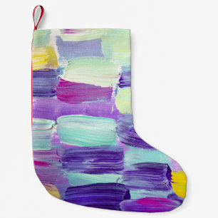 Handgeschilderde Abstracte kunstachtergrond Kleine Kerstsok