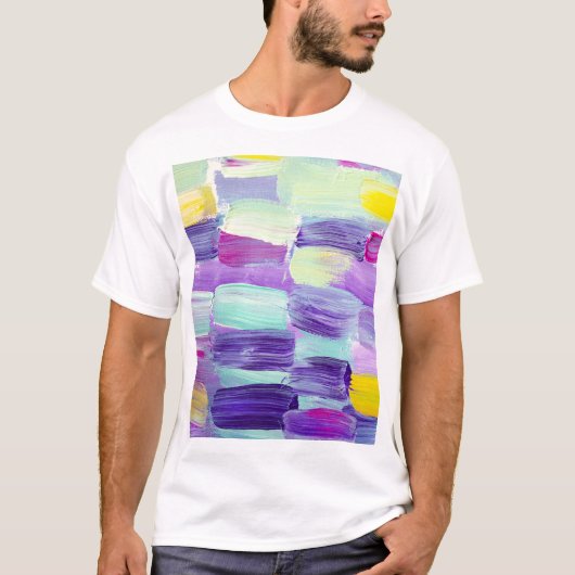 Handgeschilderde Abstracte kunstachtergrond T-shirt (Voorkant)