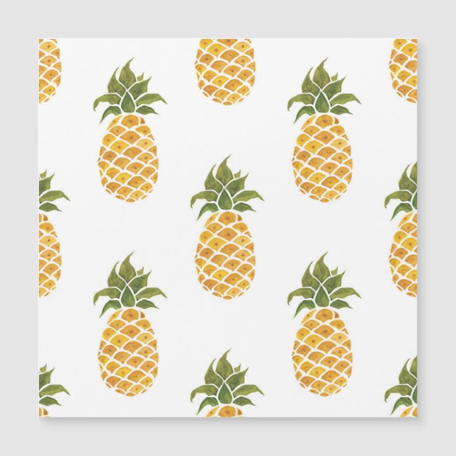 Handgeschilderde ananas, waterverf achtergrond. (Voorkant)