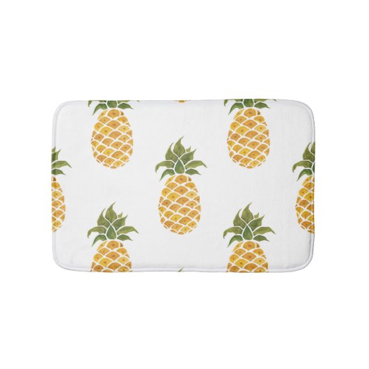 Handgeschilderde ananas, waterverf achtergrond. badmat (Voorkant)