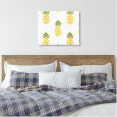 Handgeschilderde ananas, waterverf achtergrond. canvas afdruk (Insitu (Slaapkamer))