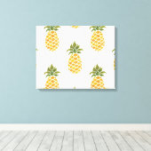 Handgeschilderde ananas, waterverf achtergrond. canvas afdruk (Insitu (Houten vloer))