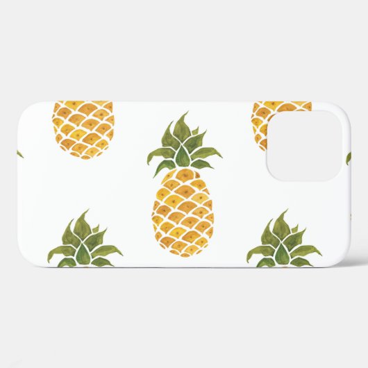 Handgeschilderde ananas, waterverf achtergrond. Case-Mate iPhone case (Achterkant (horizontaal))