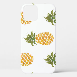 Handgeschilderde ananas, waterverf achtergrond. Case-Mate iPhone case