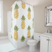 Handgeschilderde ananas, waterverf achtergrond. douchegordijn (In situ)