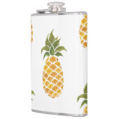 Handgeschilderde ananas, waterverf achtergrond. heupfles (Links)