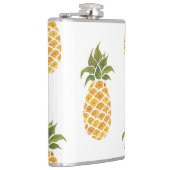 Handgeschilderde ananas, waterverf achtergrond. heupfles (Rechts)