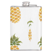 Handgeschilderde ananas, waterverf achtergrond. heupfles (Achterkant)