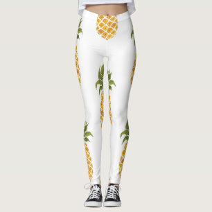 Handgeschilderde ananas, waterverf achtergrond. leggings