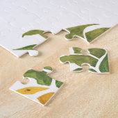 Handgeschilderde ananas, waterverf achtergrond. legpuzzel (Zijkant)