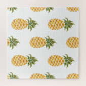 Handgeschilderde ananas, waterverf achtergrond. legpuzzel (Horizontaal)