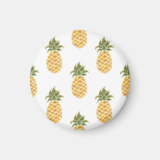 Handgeschilderde ananas, waterverf achtergrond. magneet (Voorkant)