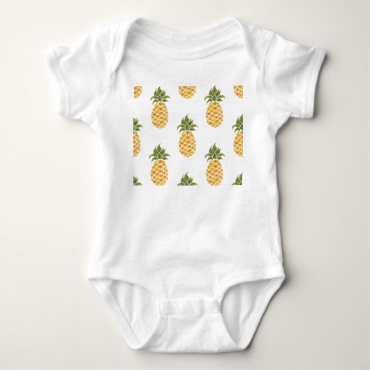 Handgeschilderde ananas, waterverf achtergrond. romper (Voorkant)