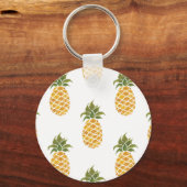 Handgeschilderde ananas, waterverf achtergrond. sleutelhanger (Achterkant)