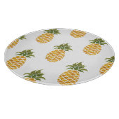 Handgeschilderde ananas, waterverf achtergrond. snijplank (Hoek)