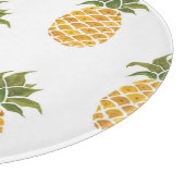 Handgeschilderde ananas, waterverf achtergrond. snijplank (Hoek)